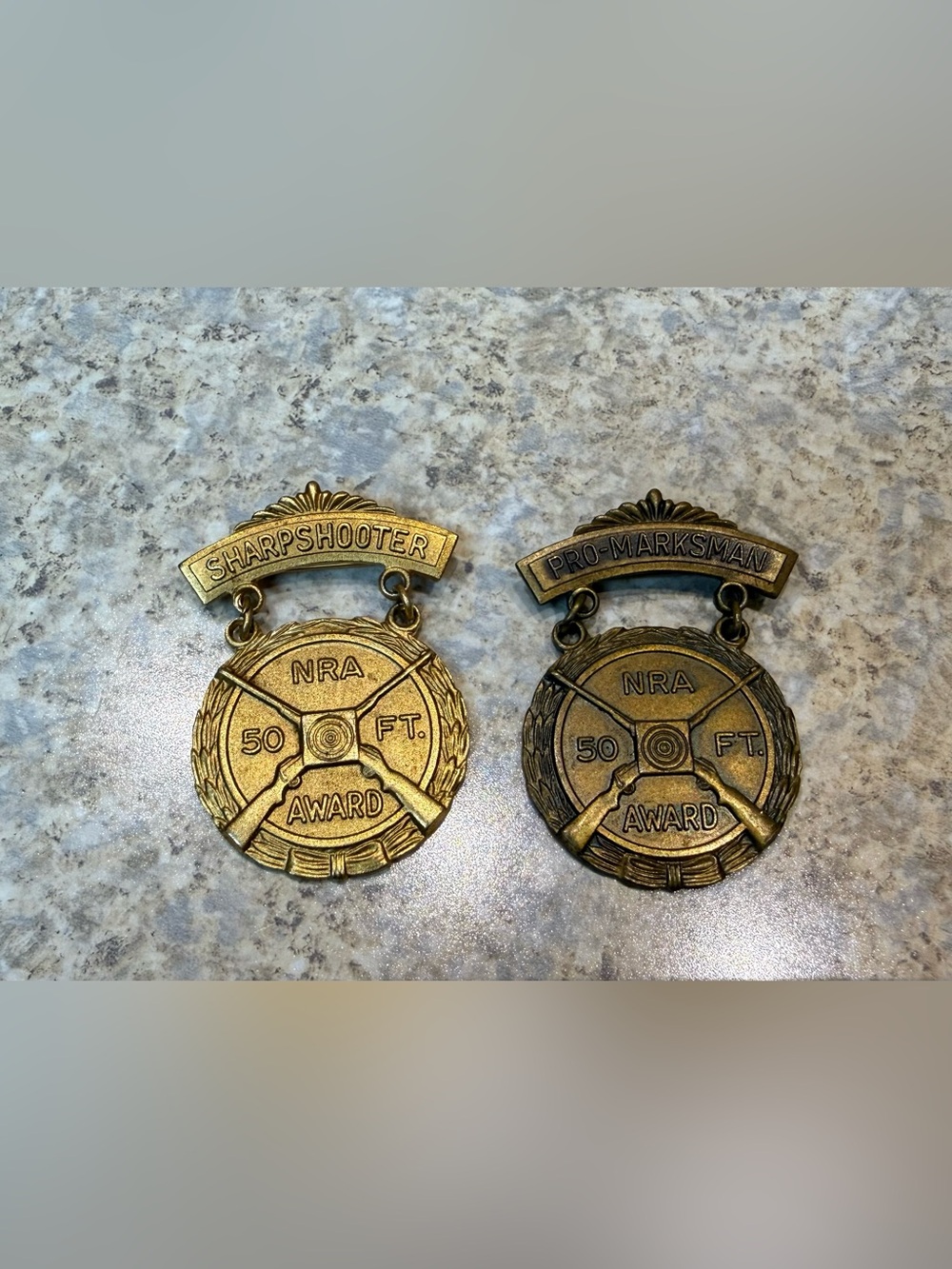 Gold-Tone Sharpshooter & Pro-Marksman Award Medals - Decorative Accents
